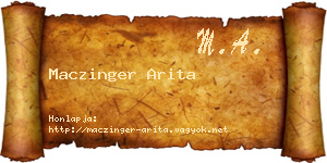Maczinger Arita névjegykártya